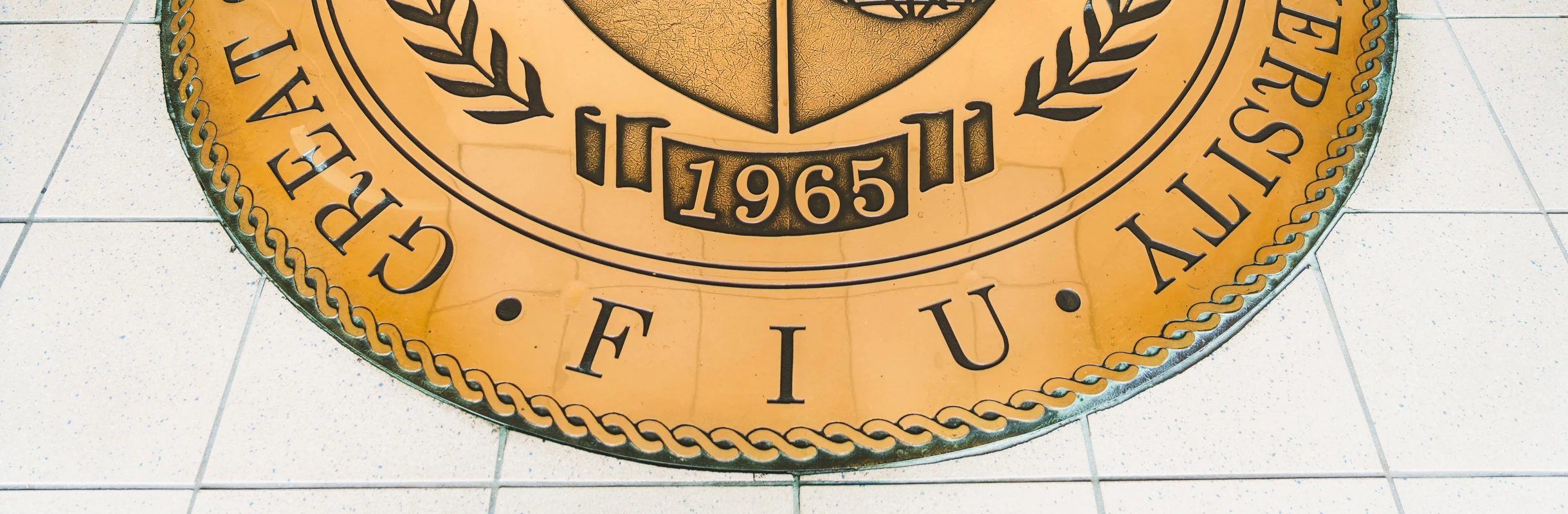 FIU Seal outside the Graham Center