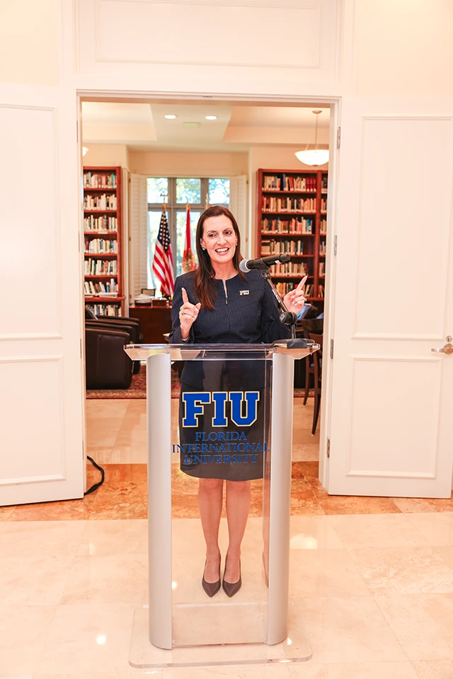 FIU President Jeantte Nuñez at Reagan House